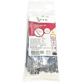 Resim SERN 15cm Siyah Kablo Bağı 2,5 mm Plastik Kelepçe - 100 Adet - Nylon Kablo Düzenleyici 