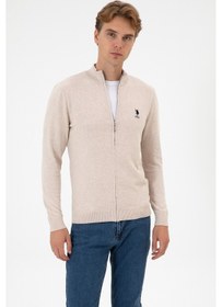 Resim U.S. Polo Assn. Erkek Slim Fit Taş Melanj Triko Hırka 50313684-VR225 