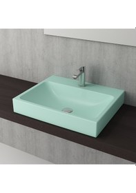 Resim Bocchi Scala Bocchi Tezgah Üstü Lavabo 60 CM Mat Mint Yeşil 