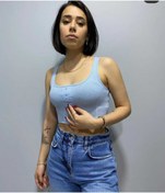 Resim BE ACTİVE Bebe Mavisi Crop Bluz 