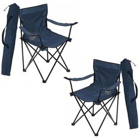 Resim 2 Adet Kamp Sandalyesi Lacivert 
