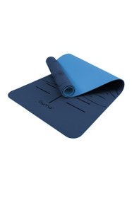 Resim Gymo Sembol Hizalamalı 6mm TPE Yoga Matı Pilates Minderi Mavi 