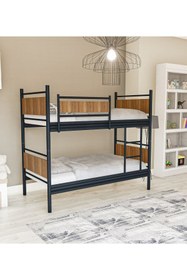 Resim Metalia Gm 128 Star Ahşap Metal Ranza Siyah-ceviz 