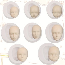 Resim 8'li Paket Silikon Yüz Bebek Kalıpları, Kurabiye, Şeker, Çikolata, Krep, Badem Şekeri, Sakız, Kendin Yap El Sanatları için Pişirme Dekor Kalıbı, BPA İçermez, Noel, Cadılar Bayramı, Paskalya, Babalar Günü, Anneler Günü için Uygun 