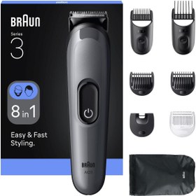 Resim Braun Hepsi Bir Arada Series 3, 8’i 1 arada Tıraş Kiti, Keskin Bıçak, 14 Uzunluk, AIO3540 