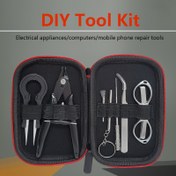 Resim 1 takım (8 adet) / elektrikli ev aletleri, bilgisayar, cep telefonu tamir aracı kiti, sarma çubuğu, seramik penset araç kiti, taşınabilir DIY çok fonksiyonlu aksesuar kombinasyon seti, DIY buhar atomizörü ısıtma çekirdeği sarma çubuğu 