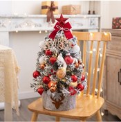 Resim Noel Ağacı Yılbaşı Ağacı Mini 60cm Masaüstü Yeni Stil Kırmızı 