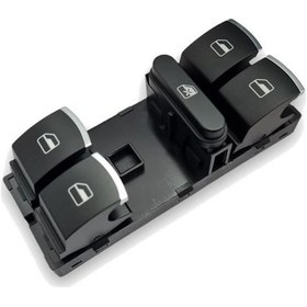 Resim VW Touran 2003-15 Sol Ön Kapı Cam Düğmesi Dörtlü Krom 5K4959857A 