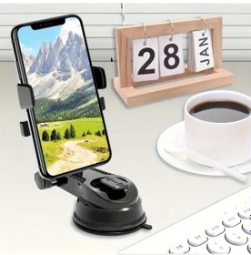 Resim 360 Derece Dönebilen Vakumlu Araç Telefon Tutucu 