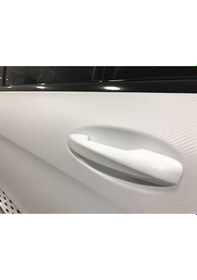 Resim Beyaz Karbon Folyo 3D Hava Kanallı Kaplama Folyosu 152 Cm 