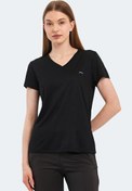 Resim Slazenger RIVE Kadın V Yaka Siyah Tişört 