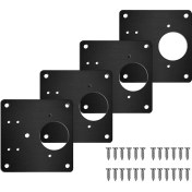 Resim Seeppitous Menteşe Onarım Plakası, 4 Adet Paslanmaz Çelik Siyah Onarım Plakası Braketi Mobilya Dolap Dolabı Için Vidalı (Yurt Dışından) 