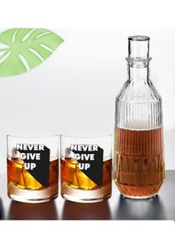 Resim Bk Gift Dtf Motto Tasarımlı İkili Viski Kadehi Ve Karaf Seti-3, Arkadaşa Hediye, Sevgiliye Hediye Kobitmeyencom30436 Bk Gift 
