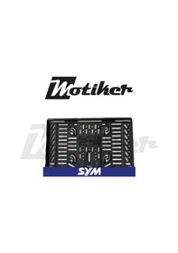 Resim Pleksi Plakalık Lacivert Üstüne Beyaz Sym Yazılı Tasarımlı Motosiklet Plakalık Modeli 