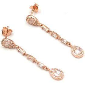 Resim Güler Yüzlü Silver Baget Mekik Çivi Sallantılı Gümüş Küpe 