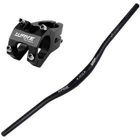 Resim Wake Siyah 780mm Alüminyum 31.8 Bisiklet Gidon + Boğaz Seti 