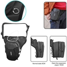 Resim Rz566 Motosiklet Bacak Omuz Çantası - Genişleyici Ve Dayanıklı Siyah Siyah 