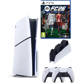 Resim Sony Playstation 5 Slim +2.kol Dualsense + Şarj Istasyonu +Ps5 FC26 (Ithalatçı Garantili ) 