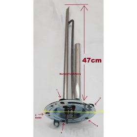 Resim Artiko Termosifon D4 Titanyum 5 Delikli Contalı Flanşlı Anotlu Termosifon Rezistansı 