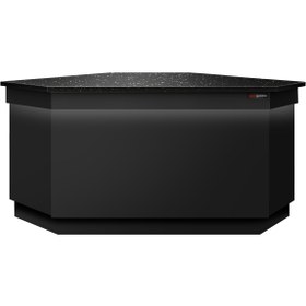 Resim Köşe Kasa Bankosu TORONTO - 1565mm - Siyah Ön Panel - Siyah Granit Çalışma Tezgahı 