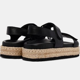 Resim Nelyum Kadın Siyah Gerçek Deri Sandalet Siyah 