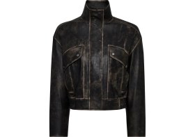 Resim Derimod Anita Kadın Kahverengi Oversize Vintage Deri Mont 25WGD5330G6 