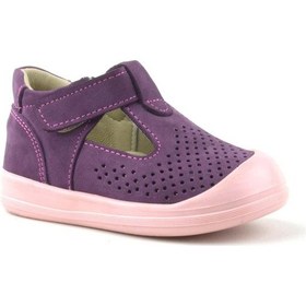 Resim Hapshoe Rakerplus Hakiki Deri Mor Cırtlı Anatomik Bebek Sandalet Mor 