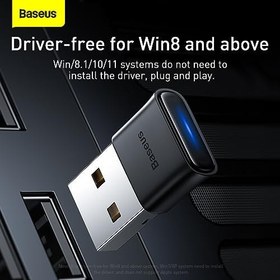 Resim Baseus BA04 Mini Bluetooth Adaptör USB Alıcı Bluetooth 5.0 Siyah 