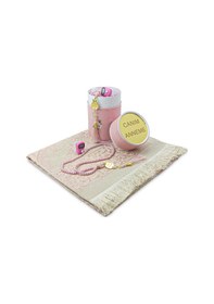 Resim Anneler Gününe Özel Silindir Kutusunda Hediyelik Seccade Ve İnci Tesbih Seti 