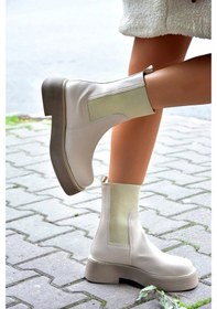 Resim Fox Shoes Bej Kalın Tabanlı Günlük Kadın Bot L610130209 