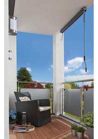 Resim Evinizin Atölyesi Balkon Gölgelendirme Dikey Stor Tente Gri 
