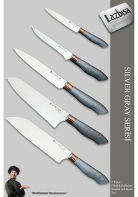 Resim Silver Gray Serisi Mutfak Bıçak Et Sebze 3 Lü Şef Bıçağı Mft-568 