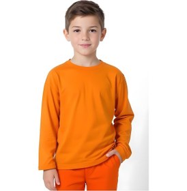 Resim Fyk Kids Düz Basic Unisex Sweatshirt Turuncu 