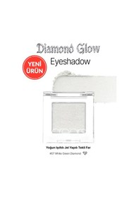 Resim Cre'ars Yoğun Işıltılı Jel Yapılı Tekli Far Diamond Glow Eyeshadow 07 White Green Diamond 