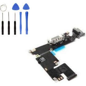 Resim Telefon Kulübesi Iphone 6 Plus Uyumlu Şarj Bordu Tamir Seti Hediye !!! Black 