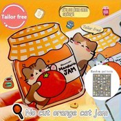 Resim 5 adet Turuncu Kedi Temalı DIY El Sanatları Seti: Yaratıcı El Sanatları Kiti + 4 Rastgele Desenli Sticker, Scrapbooking, Doğum Günü, Noel ve Yeni Yıl Hediyeleri için Uygun! Karışık Renkli Kağıt Malzemesi 