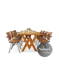 Resim Neiwel Vera Doğal Ahşap Yemek Masası-100-220 Açık Ceviz 