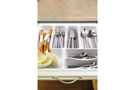 Resim Feyza Design Beyaz Çekmece Içi Düzenleyici Kaşıklık, 55X49 Cm, Pratik ve Şık Organizatör 
