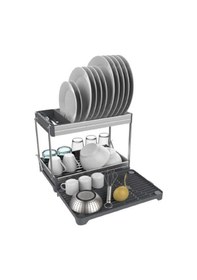 Resim Primanova Candia Katlanabilir İki Katlı Alüminyum Bulaşıklık D146 Gri 