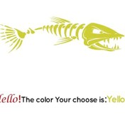 Resim Sarı-28cmx95cm-sol-büyük Balık Kılçığı lar Tekne Vücut Cruise Etiket Duvar Vinil Kapakları Gemi Etike 