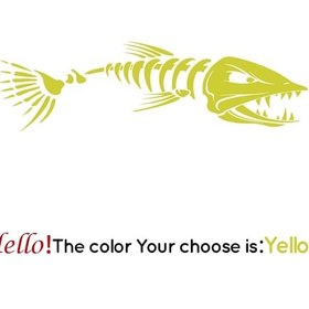 Resim Sarı-28cmx95cm-sol-büyük Balık Kılçığı lar Tekne Vücut Cruise Etiket Duvar Vinil Kapakları Gemi Etike 