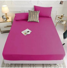 Resim Ranforce Kumaştan Fuşya Renkli Çift Kişilik Çarşaf Takımı 180x200 