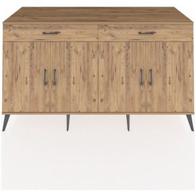 Resim Kronos Konsol 4 Raflı 2 Çekmeceli 4 Kapaklı 176x59x99 Çam-çam Çam-çam 