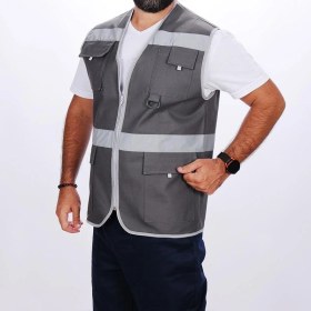 Resim Formteks Işçi Çok Cepli Reflektörlü Alet Yeleği Gri 