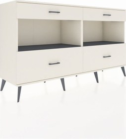 Resim Hyperion Konsol 2 Raflı 4 Çekmeceli 176x44x99 Aytaşı-antrasit/ay Aytaşı-antrasit/aytaşı 