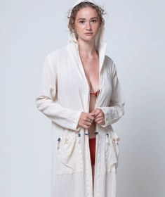 Resim Sile Fabric Kimono Caftan - Patara - Medium / Large / Natural 