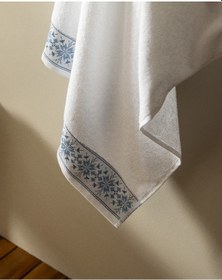 Resim Madame Coco Caresse %100 Pamuk Banyo Havlusu - Beyaz/gri 8684427174937 Beyaz 