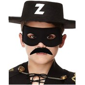 Resim Siyah Renk Zorro Şapkası Zorro Maskesi Zorro Bıyık Çocuk Boy (553689399) Diğer