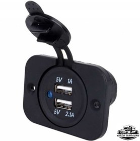 Resim Kapaklı Marin İkili Usb Soketi 12v Yatek Karavan Tekne 
