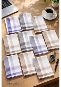 Resim Hepsine Rakip 12 Li Erkek Cep Yaka Mendil Seti 40x40 Cm Pamuklu Mirfatih Kahverengi 